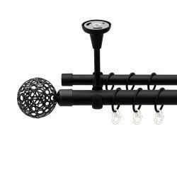 Савона Дворядний Відкритий до стелі Гладка труба Кільце металеве Чорний оксамит 