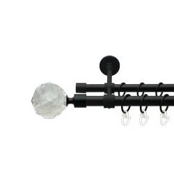 Люміера Дворядний Закритий Гладка труба Кільце металеве Чорний оксамит 