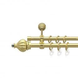 Таджа-кристал Дворядний Відкритий Гладка труба Кільце металеве Золото 