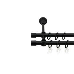 Заглушка Дворядний Відкритий Гладка труба Кільце металеве Чорний оксамит 