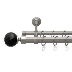 Люміера неро Дворядний Відкритий Гладка труба Кільце металеве Сатин 