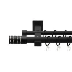 Барамелла Дворядний Техно Гладка труба Кільце металеве Чорний оксамит 