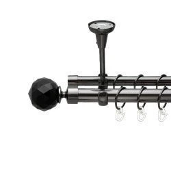 Люміера неро Дворядний Відкритий до стелі Гладка труба Кільце металеве Онікс 