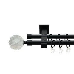 Люміера Дворядний Техно Гладка труба Кільце металеве Чорний оксамит 