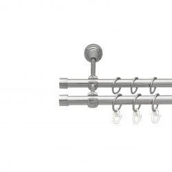 Заглушка Дворядний Відкритий Гладка труба Кільце металеве Хром 