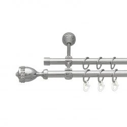 Етернія Дворядний Відкритий Гладка труба Кільце металеве Хром 