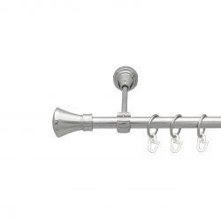 Люксор Однорядний Відкритий Гладка труба Кільце металеве Хром 