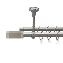 Квадро Дворядний Відкритий до стелі Гладка труба Кільце металеве Сатин 