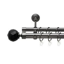 Люміера неро Дворядний Відкритий Гладка труба Кільце металеве Онікс 