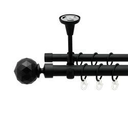 Люміера неро Дворядний Відкритий до стелі Гладка труба Кільце металеве Чорний оксамит 