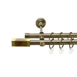 Квадро Дворядний Відкритий Гладка труба Кільце металеве Антик 