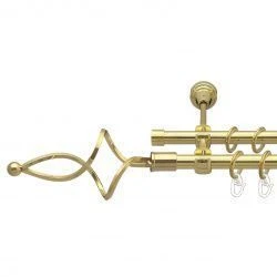 Ажур хвилястий Дворядний Відкритий Гладка труба Кільце металеве Золото 