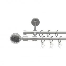 Люміера Дворядний Закритий Гладка труба Кільце металеве Хром 