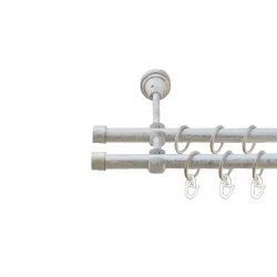 Заглушка Дворядний Відкритий Гладка труба Кільце металеве Біле золото 