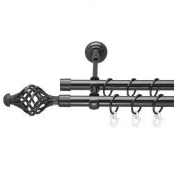 Арезо Дворядний Відкритий Гладка труба Кільце металеве Онікс 