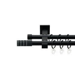 Барамелла Дворядний Техно Гладка труба Кільце металеве Чорний оксамит 