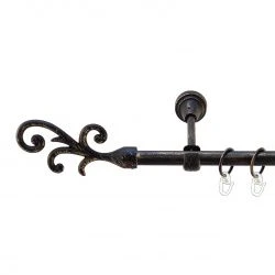 Фала Однорядний Відкритий Гладка труба Кільце металеве Чорне золото 