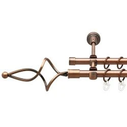 Ажур хвилястий Дворядний Відкритий Гладка труба Кільце металеве Мідь 