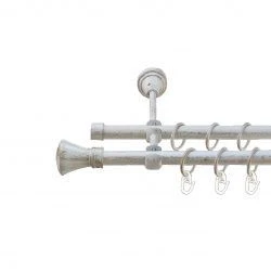 Люксор Дворядний Відкритий Гладка труба Кільце металеве Біле золото 