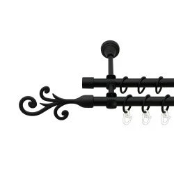 Фала Дворядний Відкритий Гладка труба Кільце металеве Чорний оксамит 