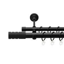 Модуло Дворядний Відкритий Гладка труба Кільце металеве Чорний оксамит 