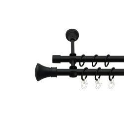 Люксор Дворядний Відкритий Гладка труба Кільце металеве Чорний оксамит 