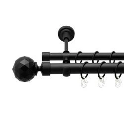  Дворядний Відкритий Гладка труба Кільце металеве Чорний оксамит 