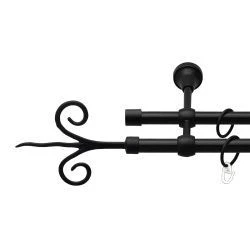 Фантазія Дворядний Литий Гладка труба Кільце металеве Чорний оксамит 