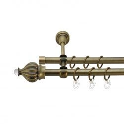 Таджа-кристал Дворядний Відкритий Гладка труба Кільце металеве Антик 