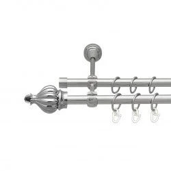 Таджа-кристал Дворядний Відкритий Гладка труба Кільце металеве Хром 