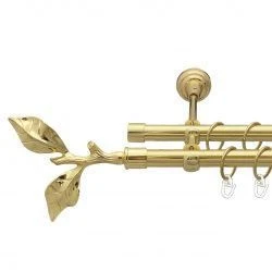 Листок троянди Дворядний Відкритий Гладка труба Кільце металеве Золото 