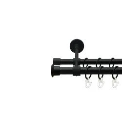 Дуо Дворядний Закритий Гладка труба Кільце металеве Чорний оксамит 