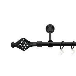 Арезо Однорядний Відкритий Гладка труба Кільце металеве Чорний оксамит 