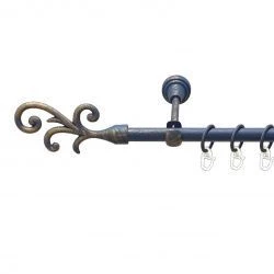 Фала Однорядний Відкритий Гладка труба Кільце металеве Блакить золота 