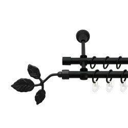 Тоскана Дворядний Відкритий Гладка труба Кільце металеве Чорний оксамит 